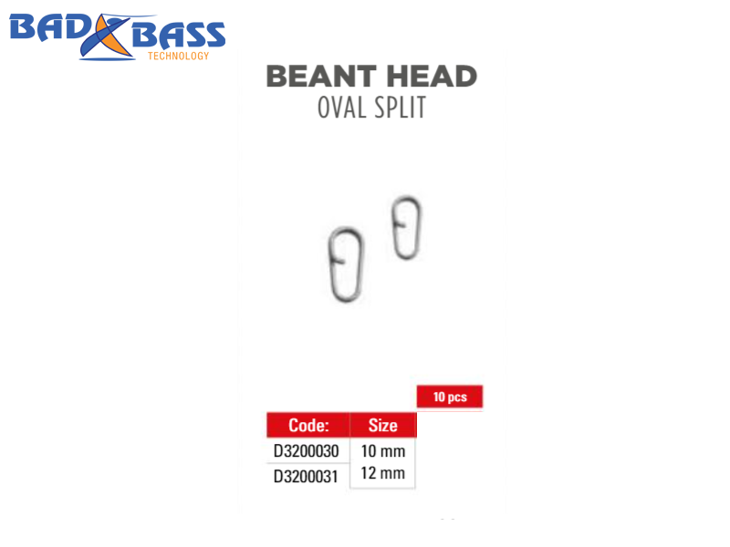 Bad Bass Bean Head Oval Split 10mm