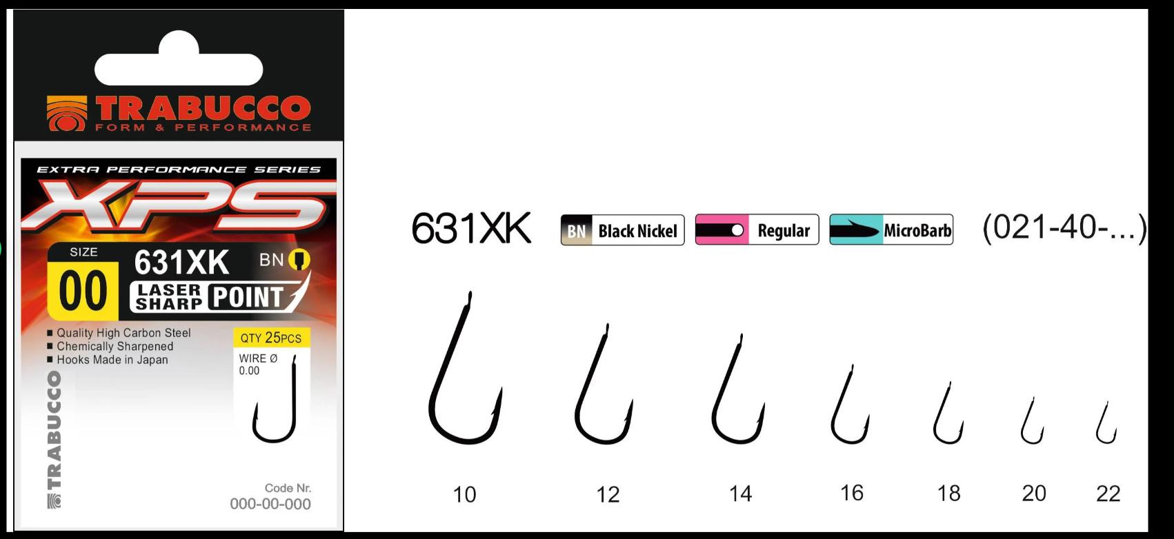 Trabucco XPS Hooks 631XK | Anzuelos Alta Competición Black Nickel Japón