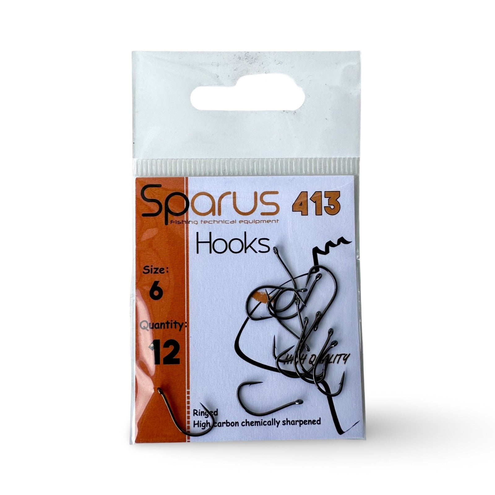 Sparus 413 Anzuelo Carbono Pata Larga con Ojal