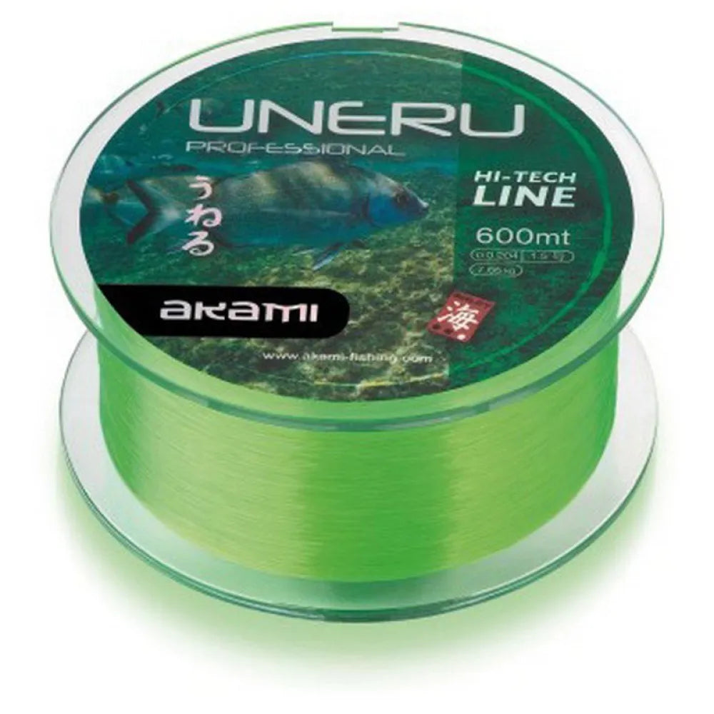 Akami Uneru 600M – Monofilamento Surfcasting Fluo Green