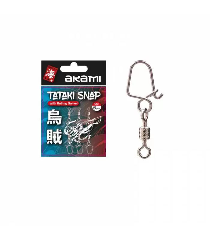 Akami Tataki Snap with Rolling Swivel – Conector Eging Cefalópodos (6 uds)