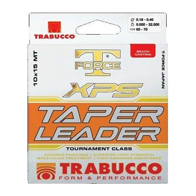 Trabucco T-Force SC Taper Leader | Puente Cónico Surfcasting 15m x10