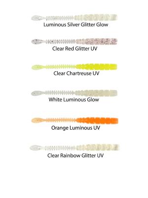 Mustad Aji Worm Beaver Tail · Vinilo naranja luminiscente