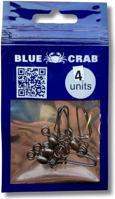 Ball bearing swivel snap 4units blue crab