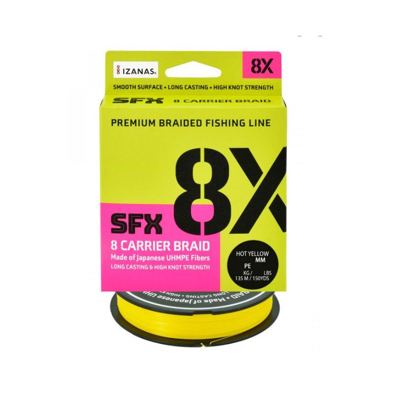 sufix SFX 8K Hot Yellow 135m