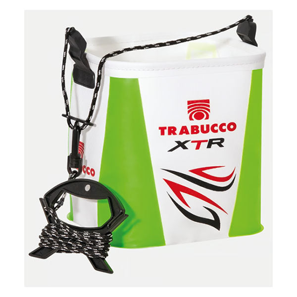 Trabucco XTR Surf EVA White Drop Bucket | Cubo Plegable 8L Cuerda 6m Surfcasting